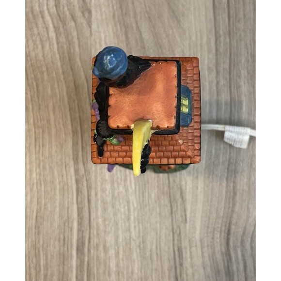 Vintage Halloween Lighted Porcelain Haunted House Decoration Ghosts Witch Bat - Picture 6 of 11